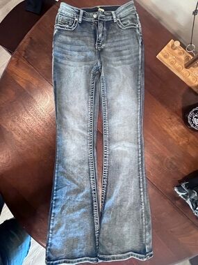 Wallflower Women's/Junior Faded Blue Bootcut Jeans